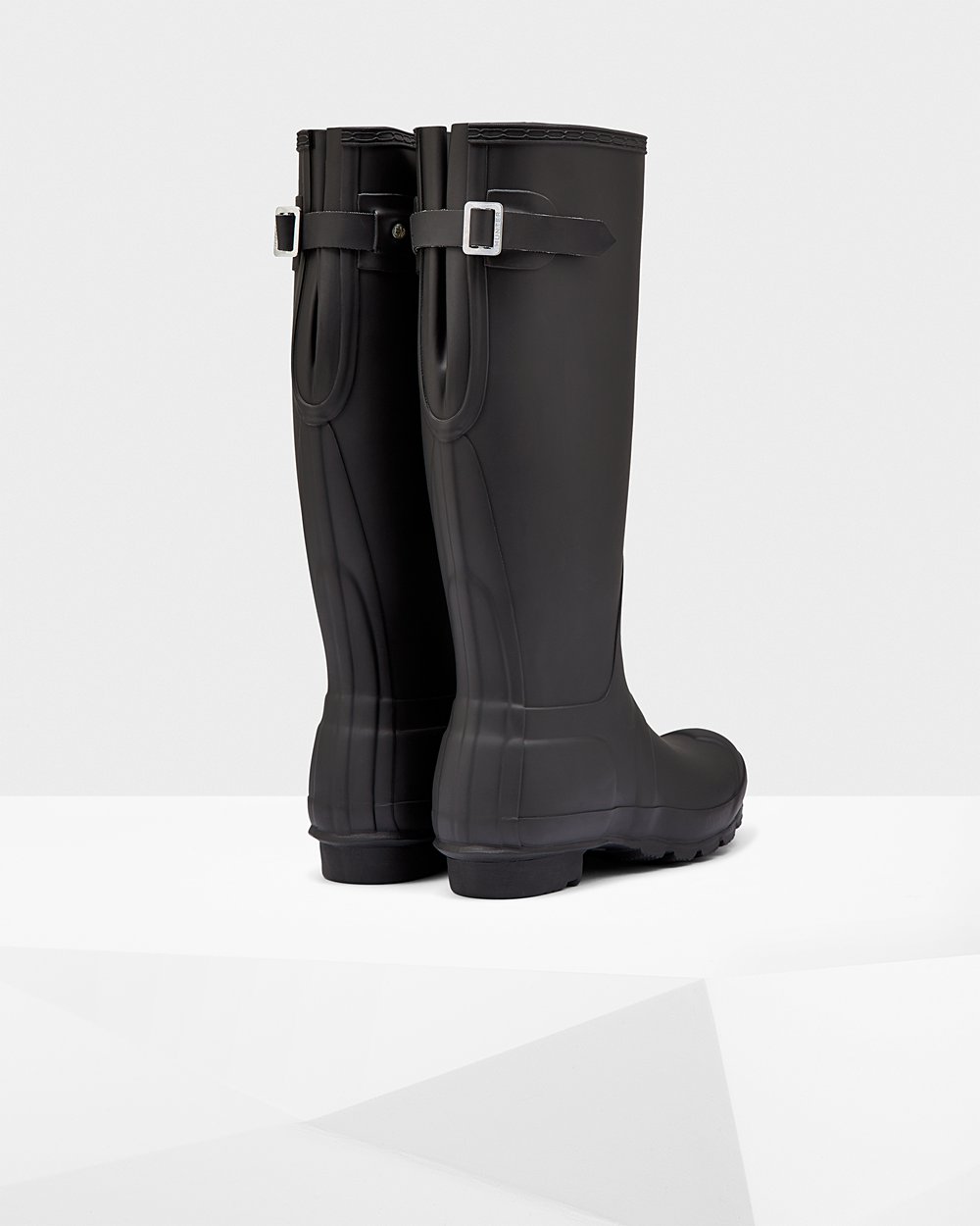 Bottes Hautes de Pluie Hunter Original Back Adjustable Femme Noir KMWOVCX-86